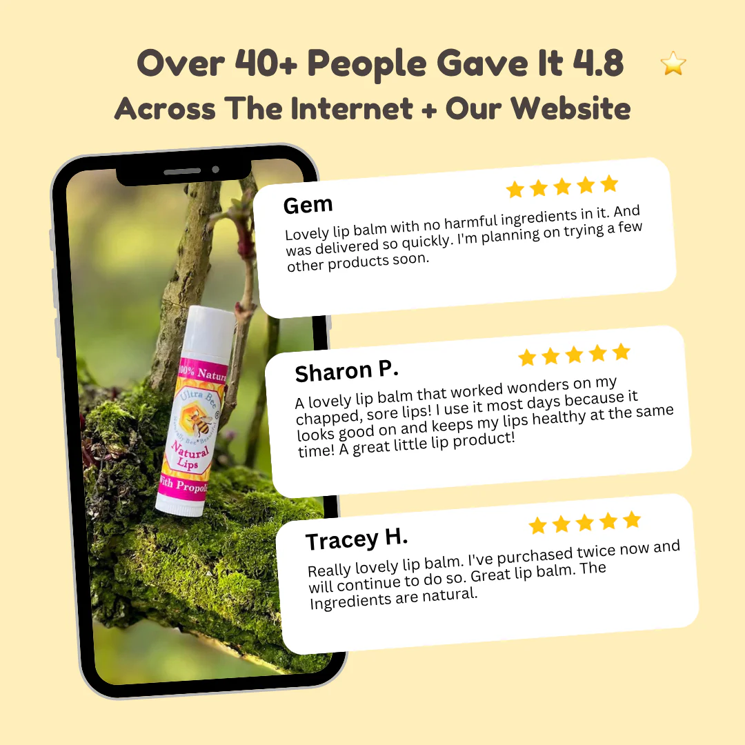 100% Natural Lip Balm Honey, Propolis 4.3g - Image 3